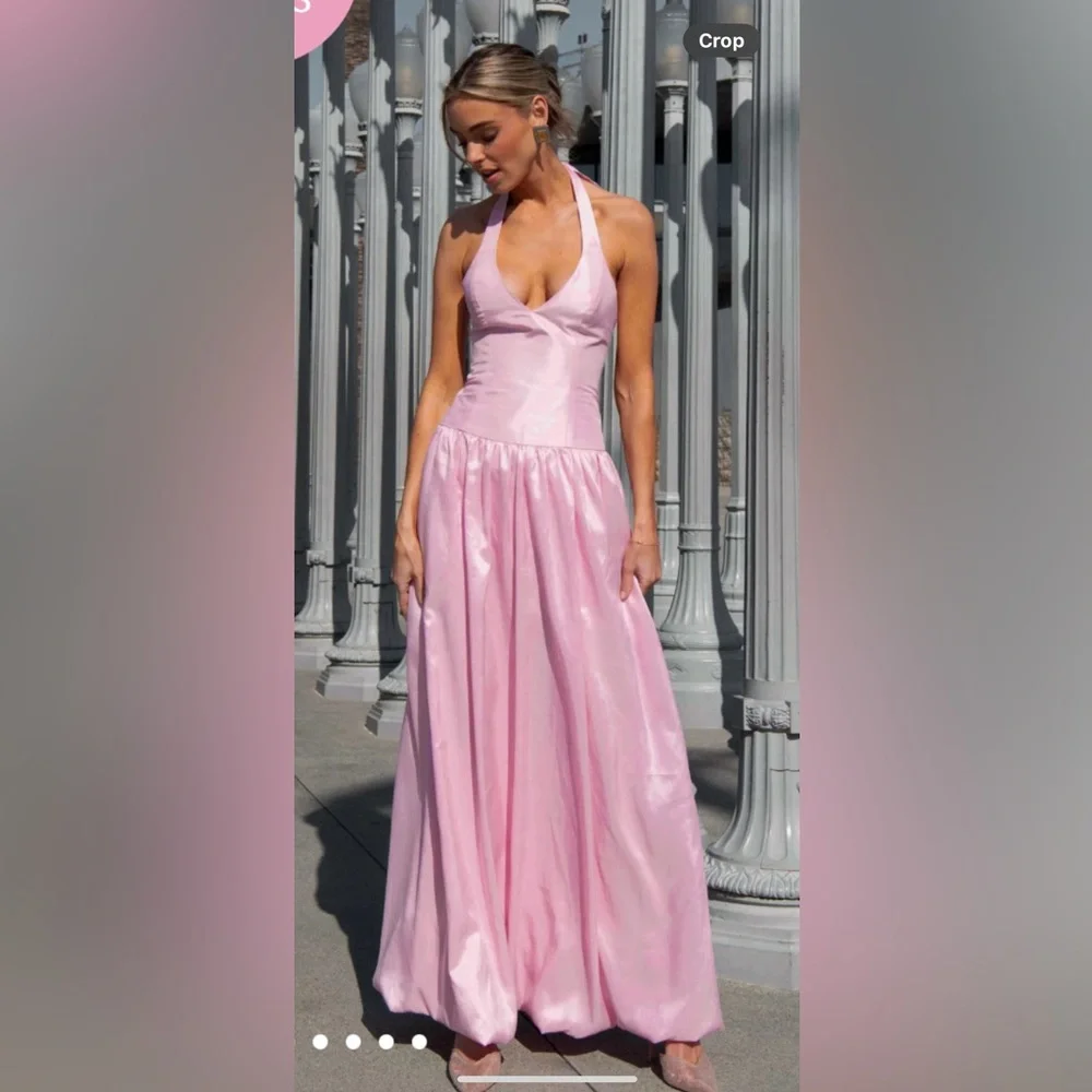 Show Me Your MuMu Pink Halter Eliza Maxi Dress - Picture 1 of 7